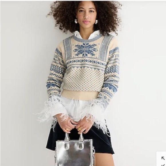 J. Crew Sweaters - J Crew Fair Isle Snowflake Crewneck in Supersoft Yarn NWT